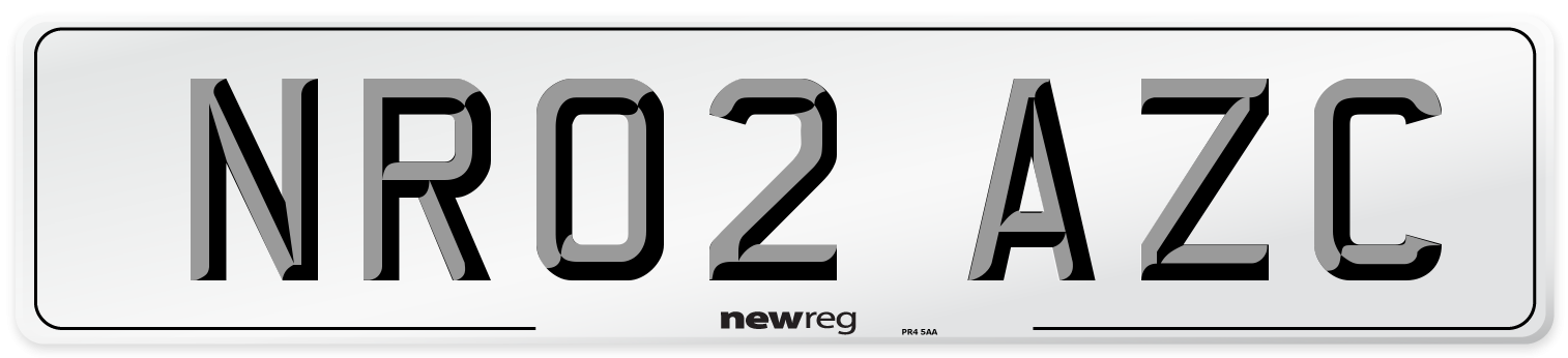 NR02 AZC Number Plate from New Reg